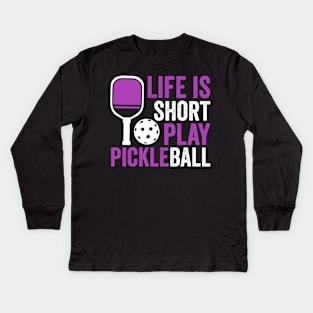 Pickleball women funny Kids Long Sleeve T-Shirt